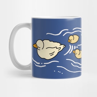 Cute Swimming Ducks Baby Ducklings and Mother Mug